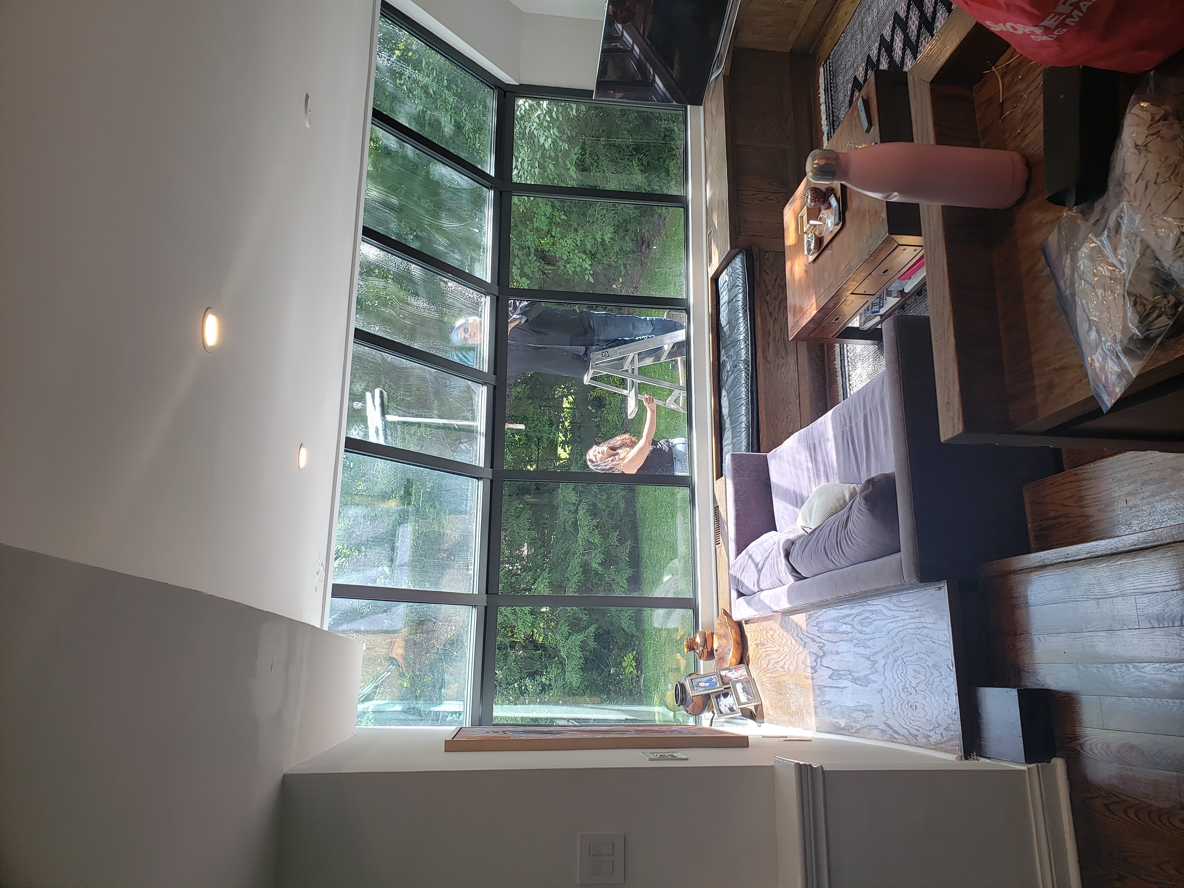 Dad Cleaning Windows